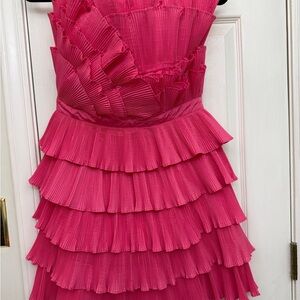 Strapless Pink Ruffled Dress